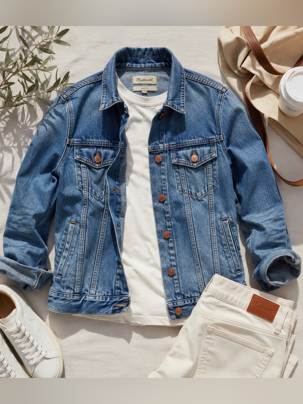 Madewell Classic Denim Jacket Women’s Small Medium Wash‎ 100% Cotton Trucker